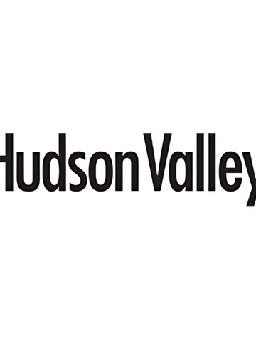 Hudson Valley logo: Dark gray text on a transparent background with a thin black border.