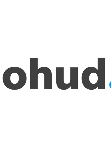 lohud logo: Dark gray lowercase text with a blue dot on a transparent background.