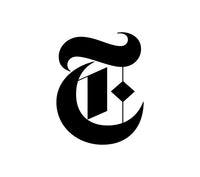The New York Times 'T' logo: Blackletter 'T' on a white background.