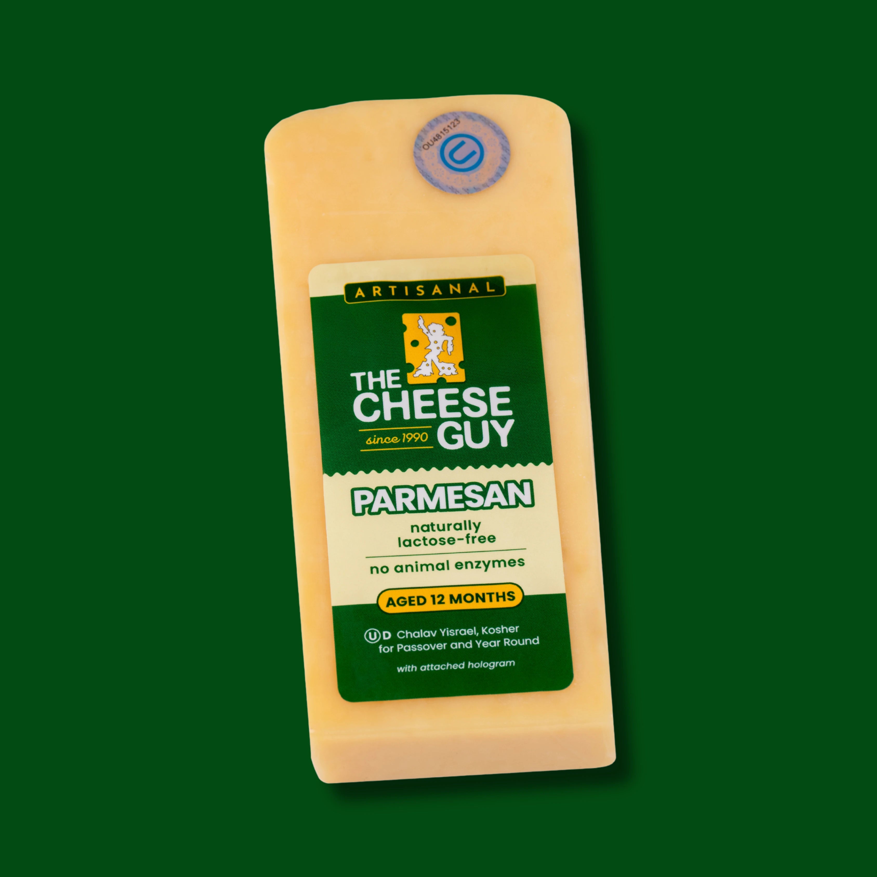 The Cheese Guy 1 Year Aged Parmesan Lactose Free, No animal Enzymes, Aged 12 Months, UD Chalav Yisrael, Kosher for Passover and Year Round 