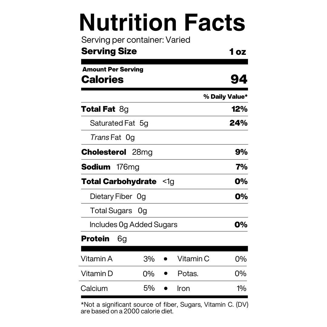 The Cheese Guy Camember Vermont Bloom Mini Nutrition Facts