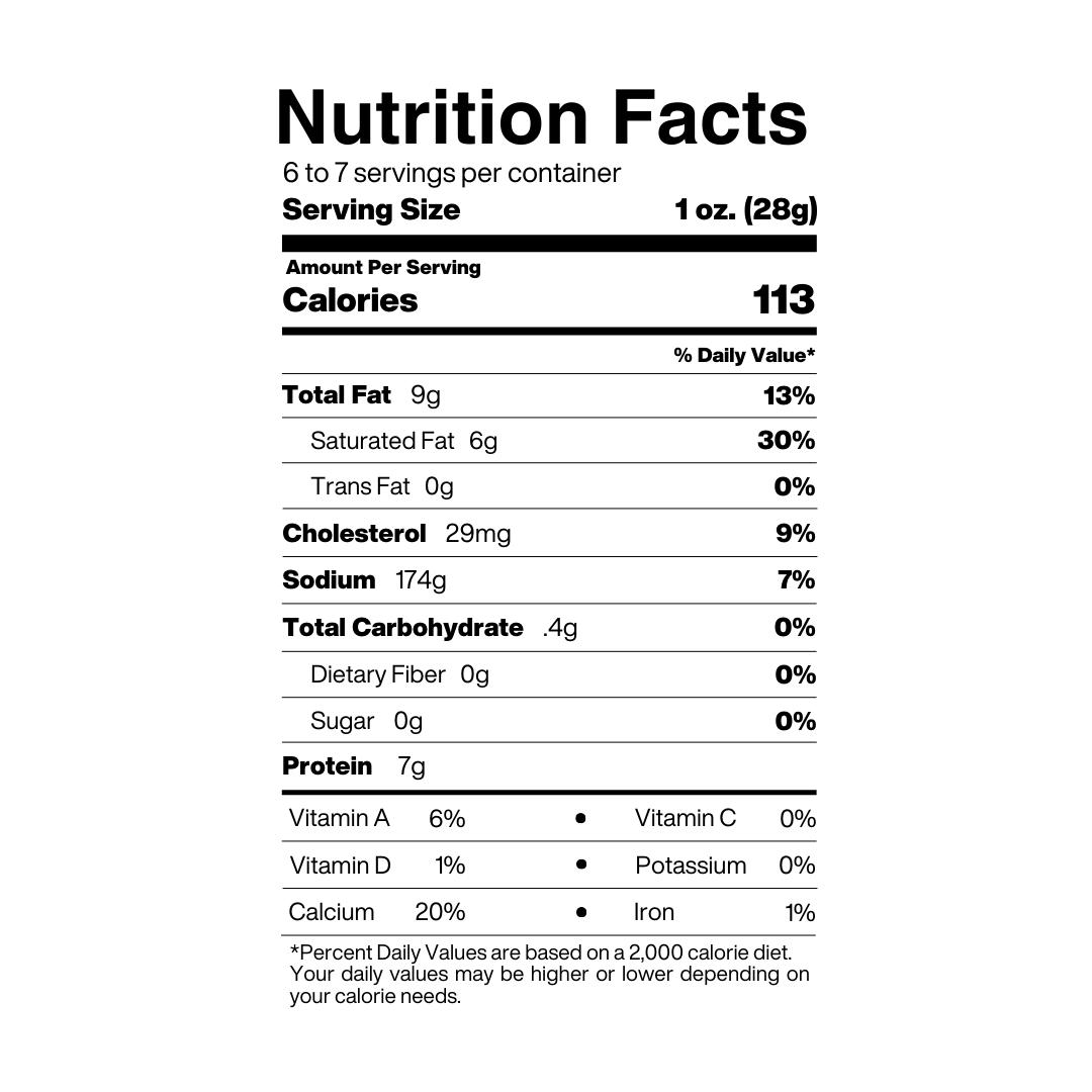 Craft Beer Cheddar Nutrition Facts