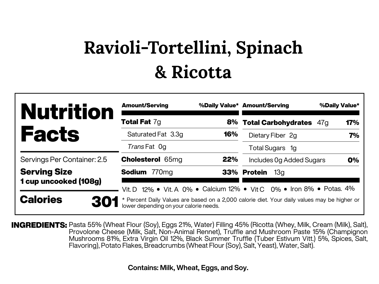 Ravioli-Tortellini, Spinach Ricotta – The Cheese Guy