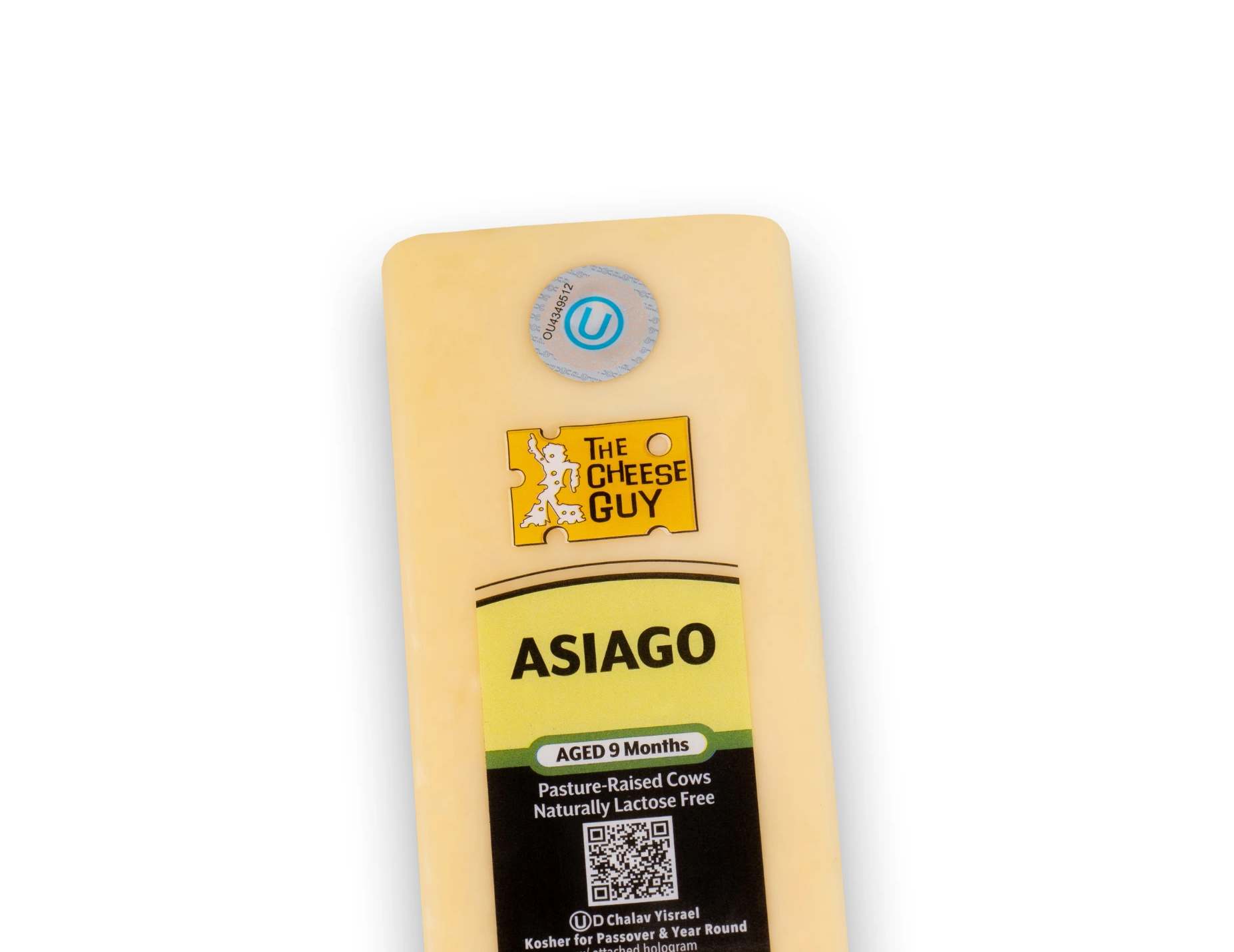 The Cheese Guy Asiago Aged 9 months Cheese with a notes of subtle sweetness, velvety smoothness, and a nutty richness