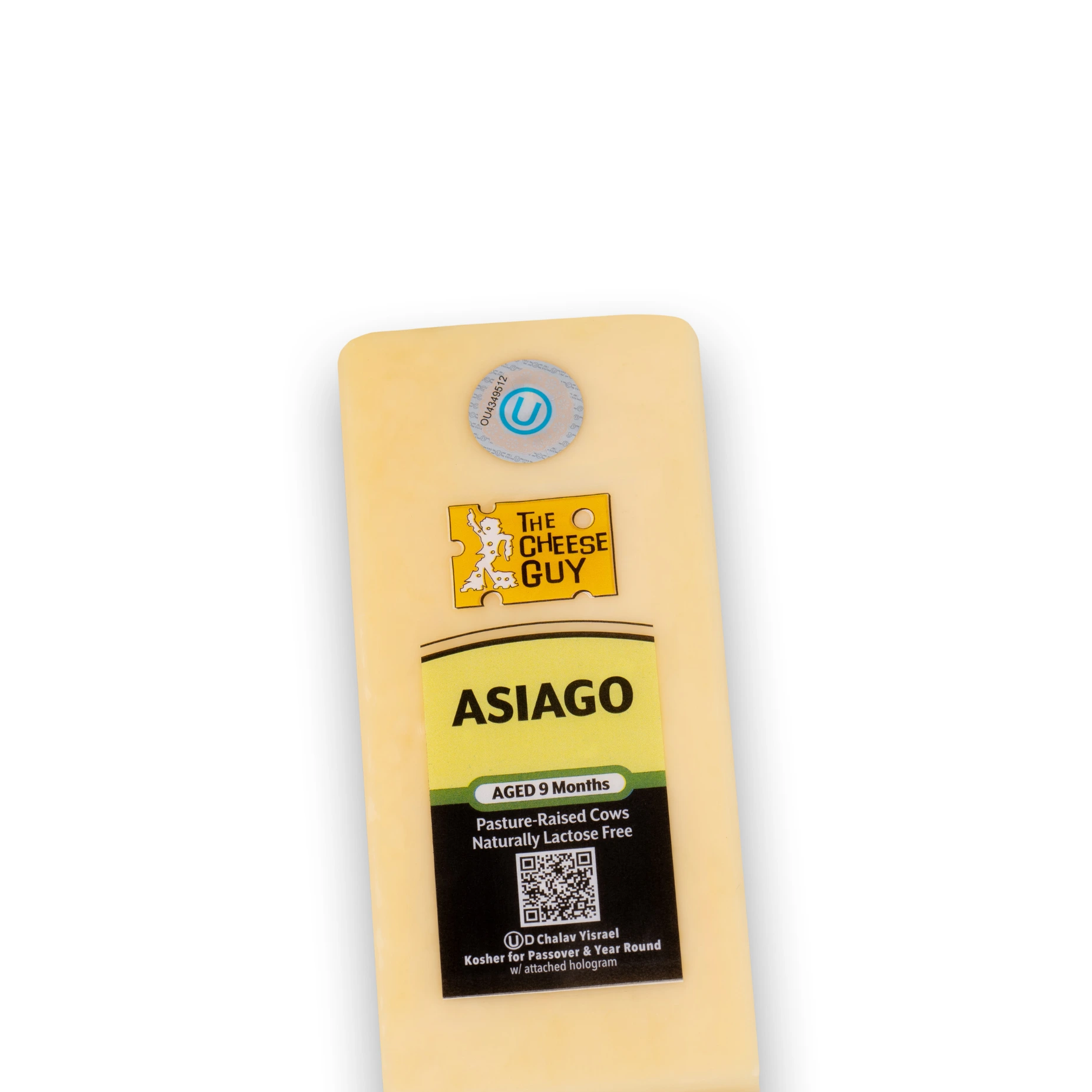 The Cheese Guy Asiago Aged 9 months Cheese with a notes of subtle sweetness, velvety smoothness, and a nutty richness