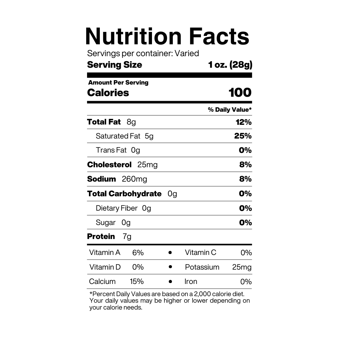 Asiago Aged Nutrition Facts