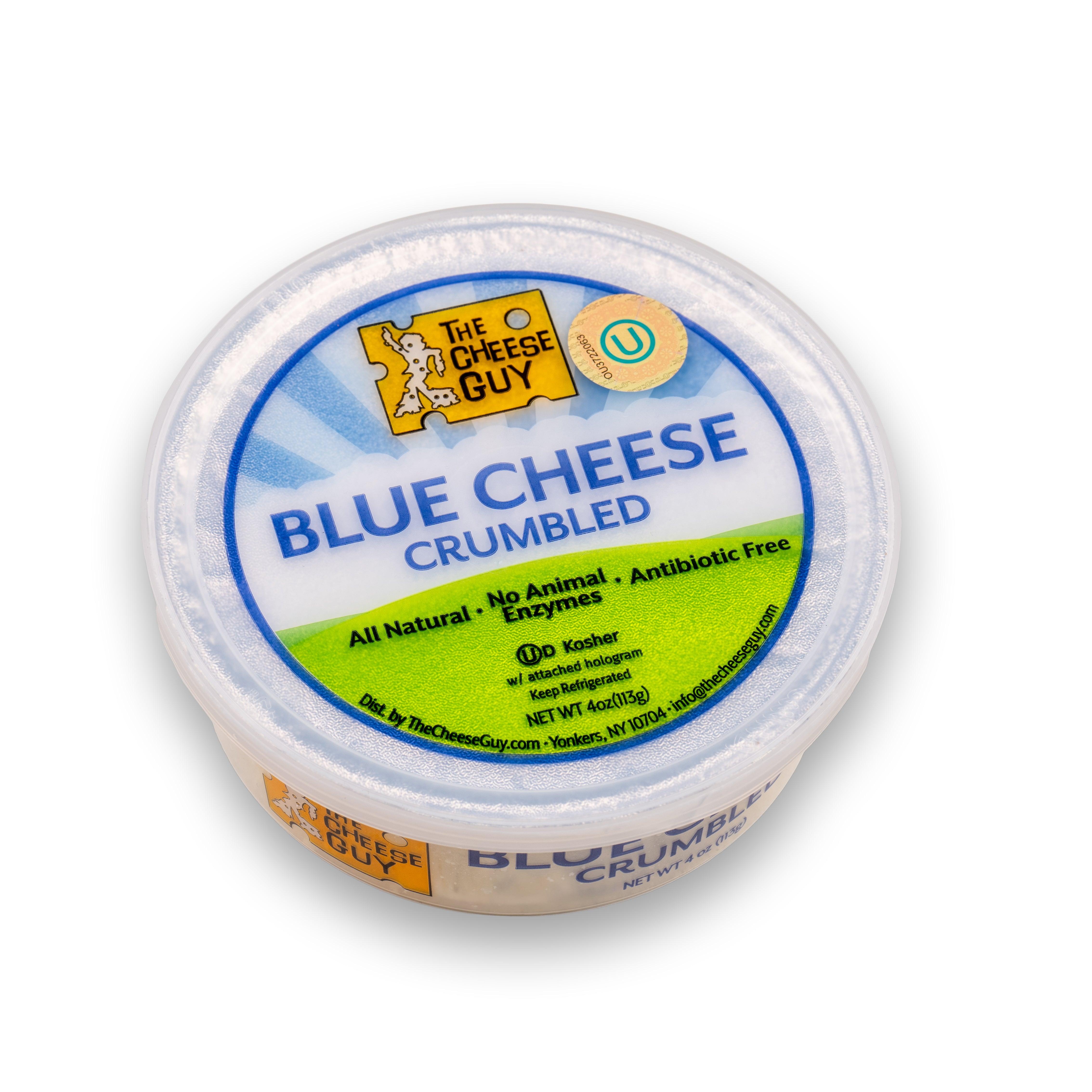 The Cheese Guy Blue Cheese Crumbled, no animal enzymes, all natural, and anti-biotic free cheese