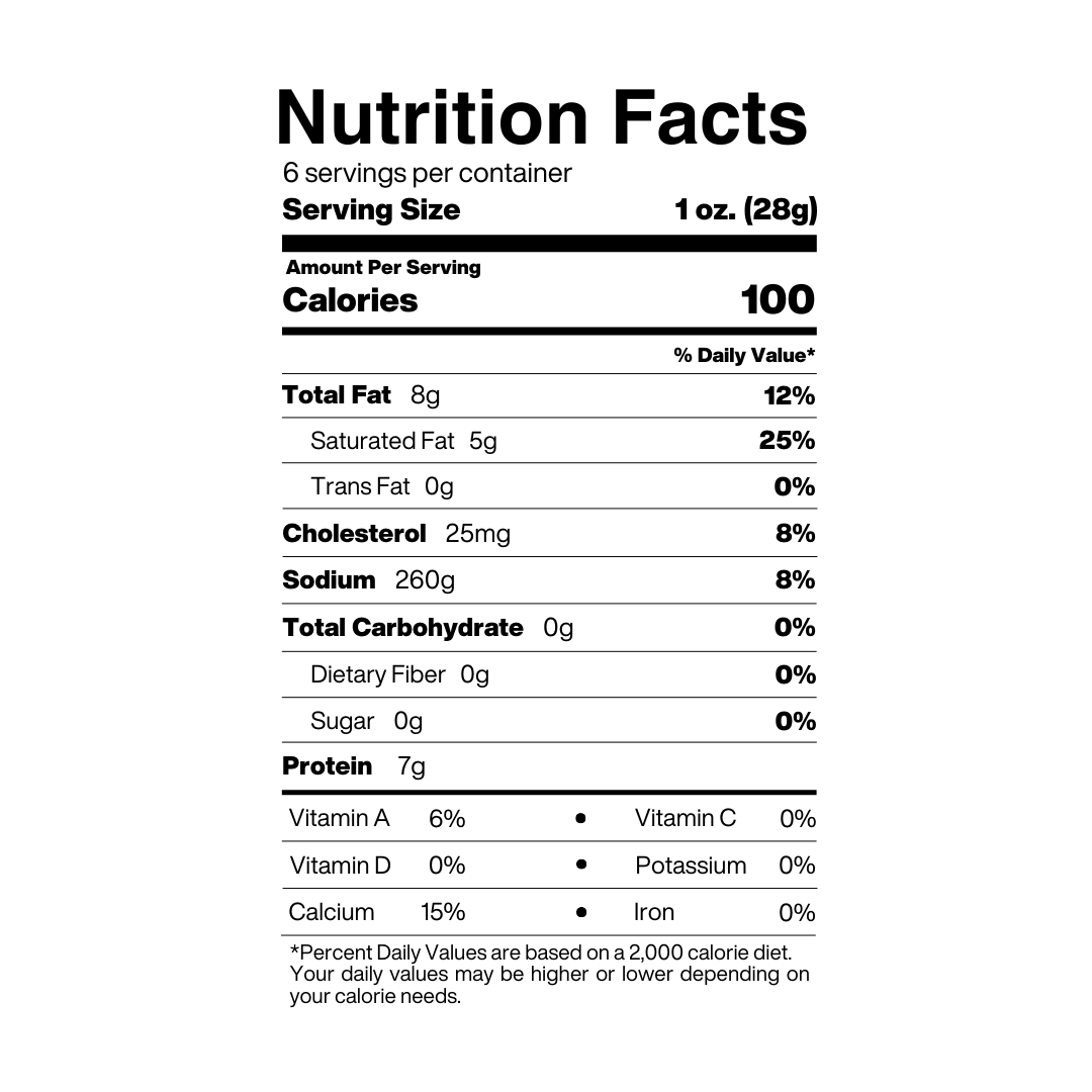 Creamy Blue Cheese Nutrition Facts