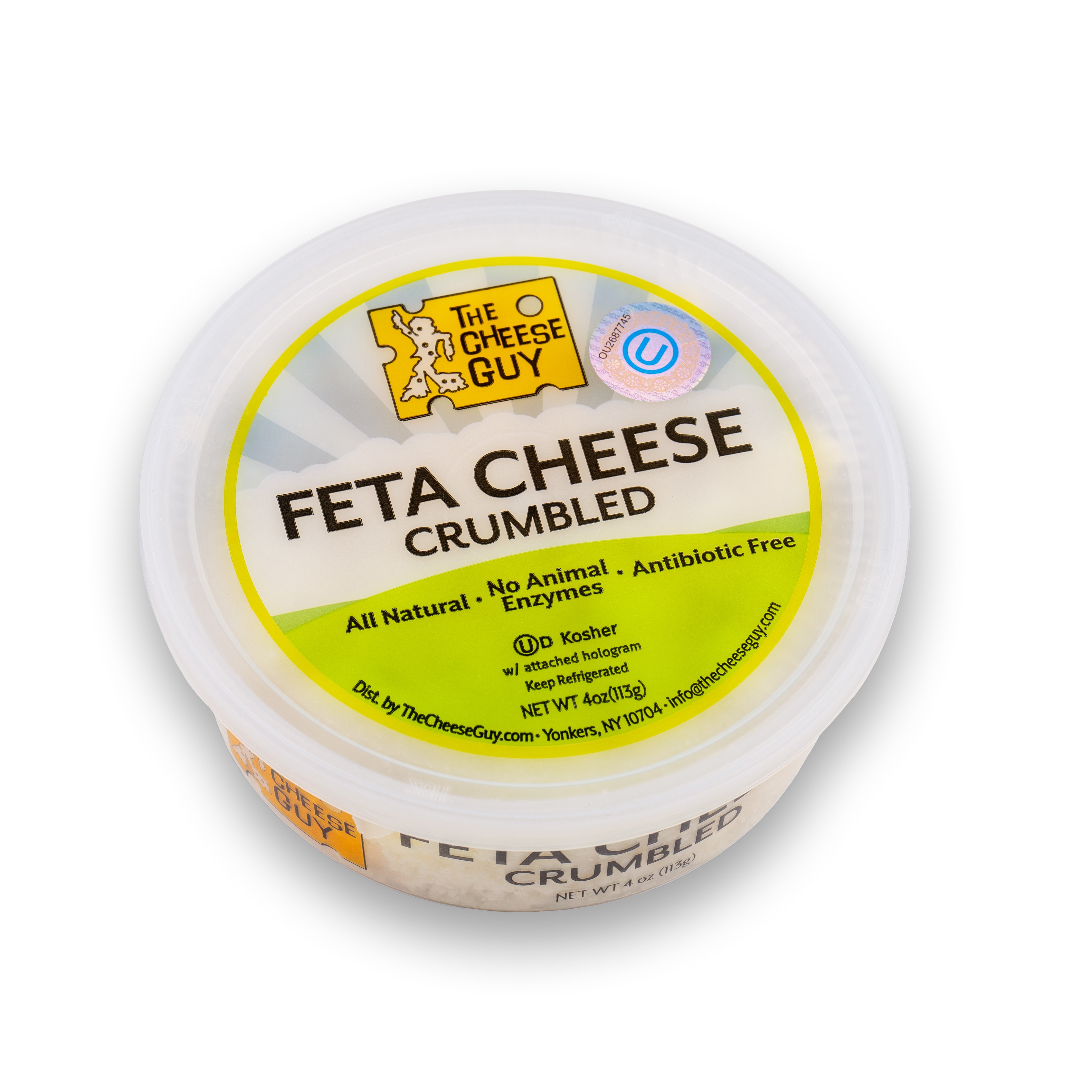 The Cheese Guy Feta Cheese Crumbled, All Natural, No Animal Enzymes, and Antibiotic Free