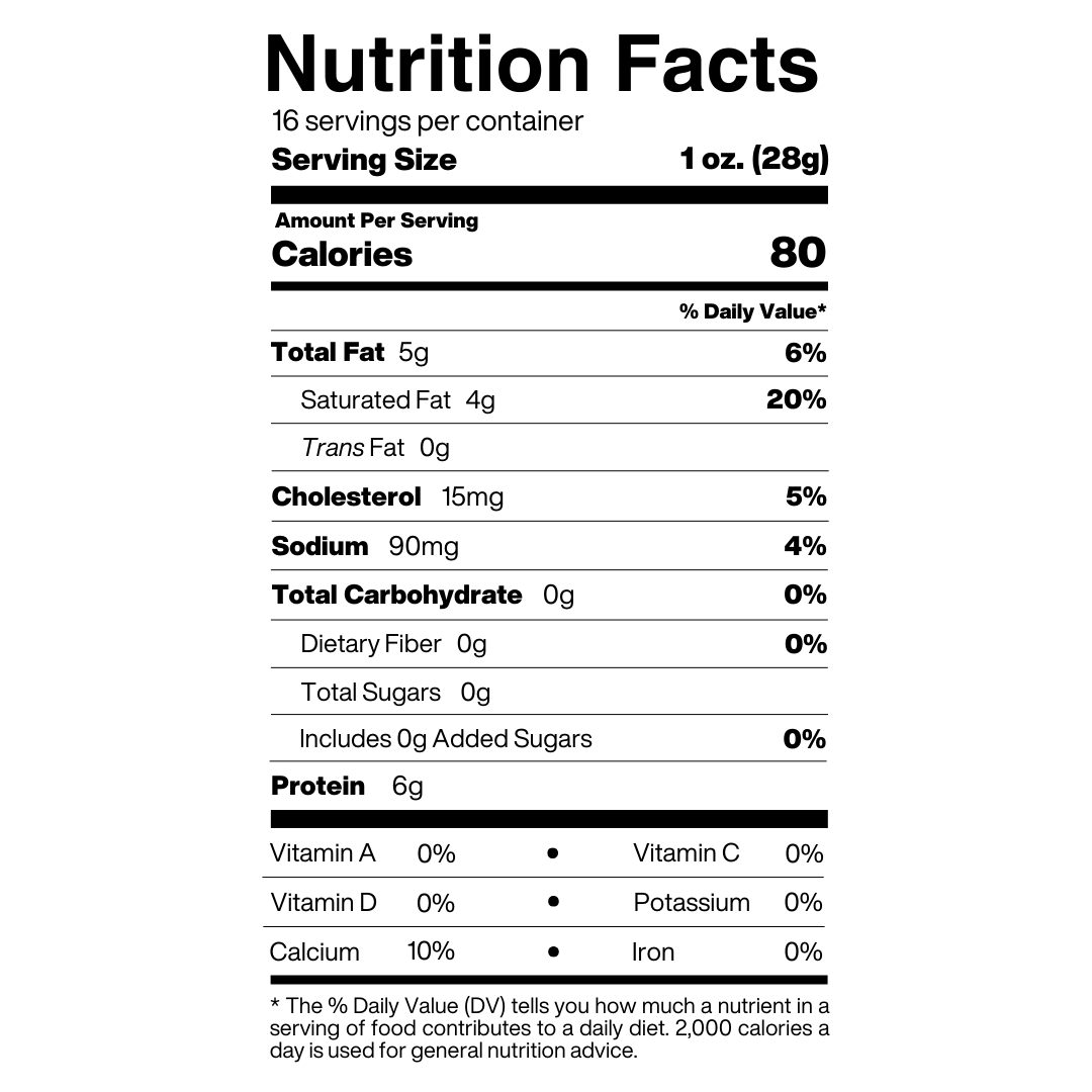 Fresh Mozzarella Logs Nutrition Facts