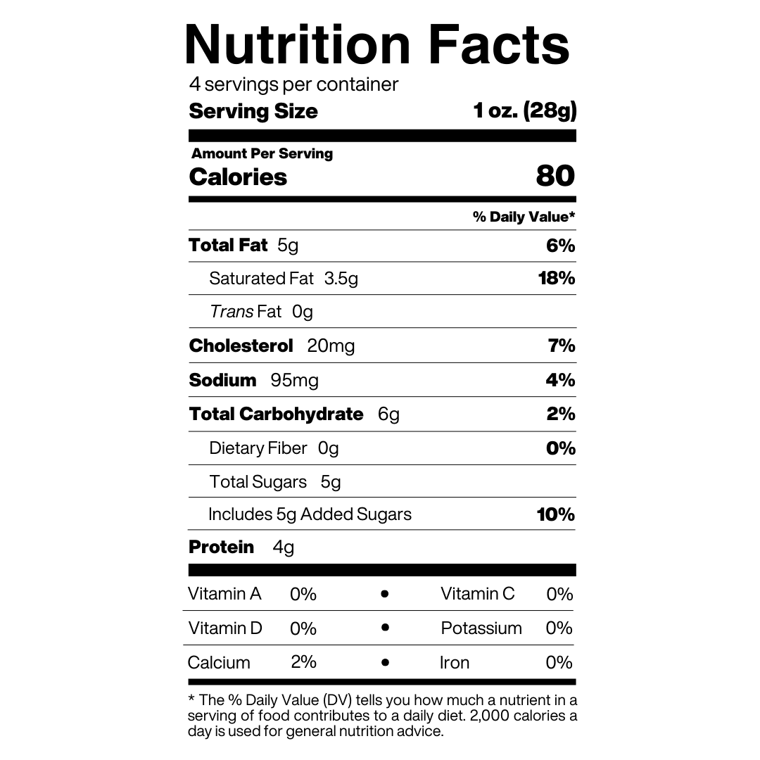 Goat Cheese with Cranberry Cinnamon Nutrition Facts