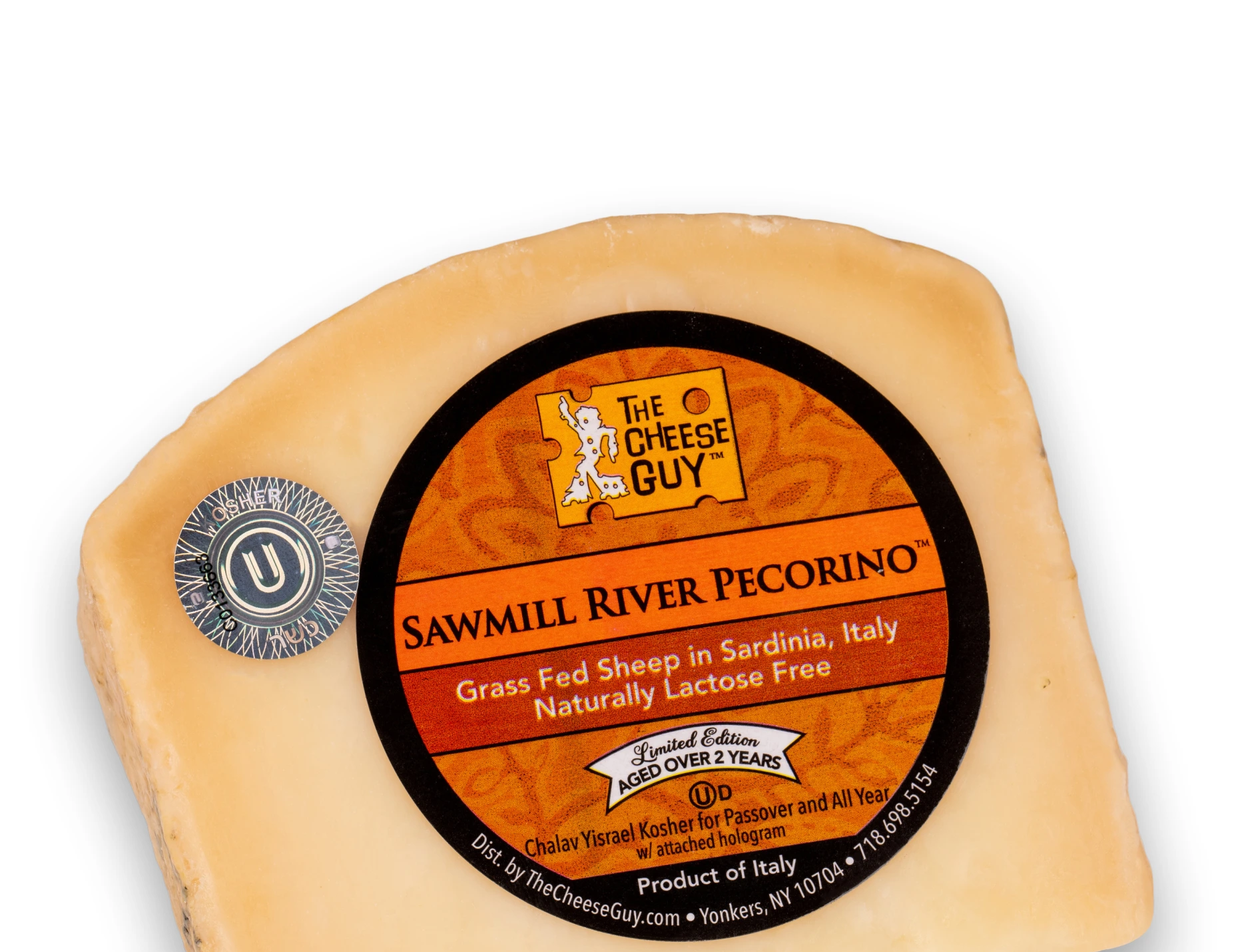 The Cheese Guy Sawmill River PecorinoGrass Fed Sheep in Sardinia, Italy, Lactose Free, Aged Over 2 Years, Chalav Yisrael, Kosher for Passover and  All Year Round