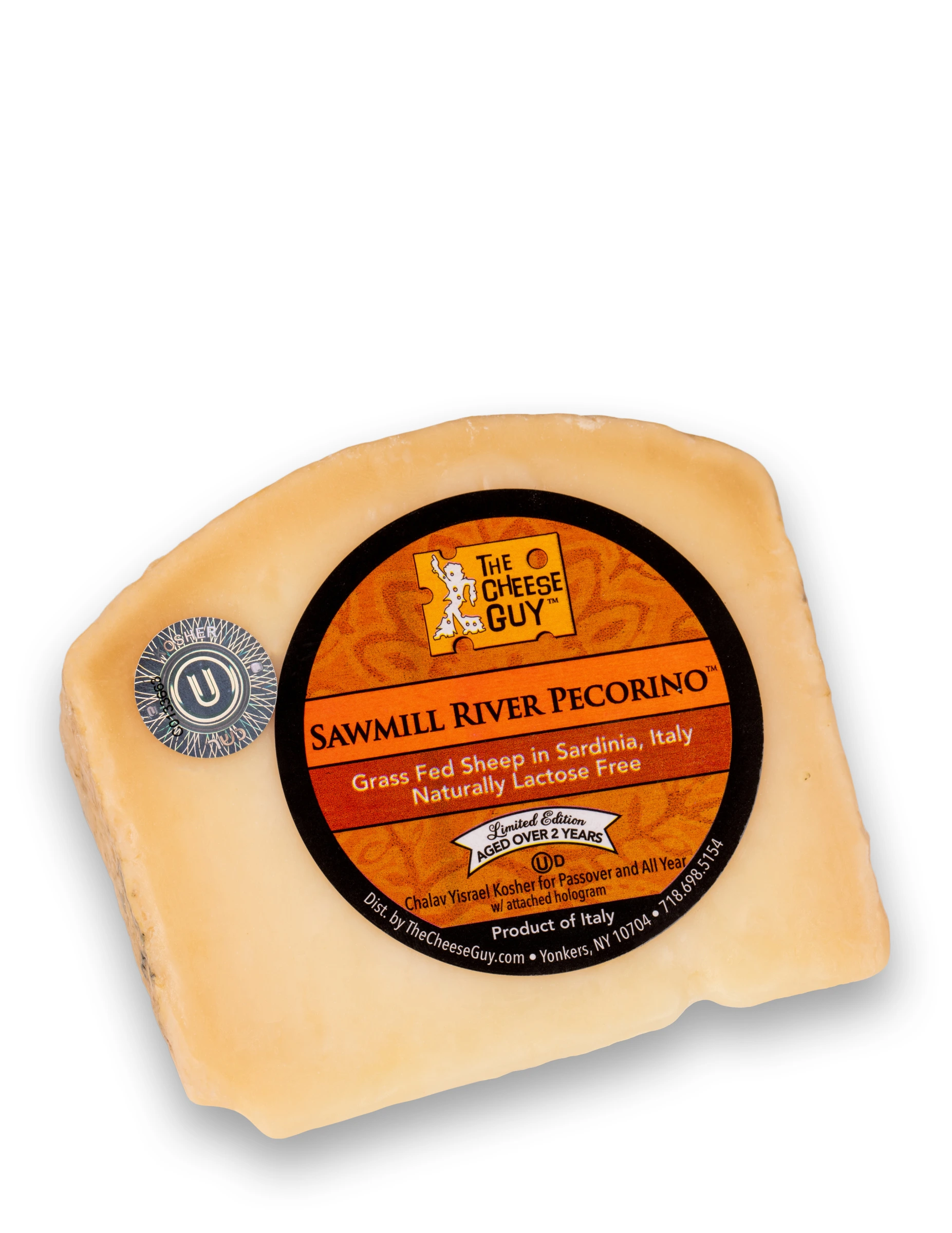 The Cheese Guy Sawmill River PecorinoGrass Fed Sheep in Sardinia, Italy, Lactose Free, Aged Over 2 Years, Chalav Yisrael, Kosher for Passover and  All Year Round