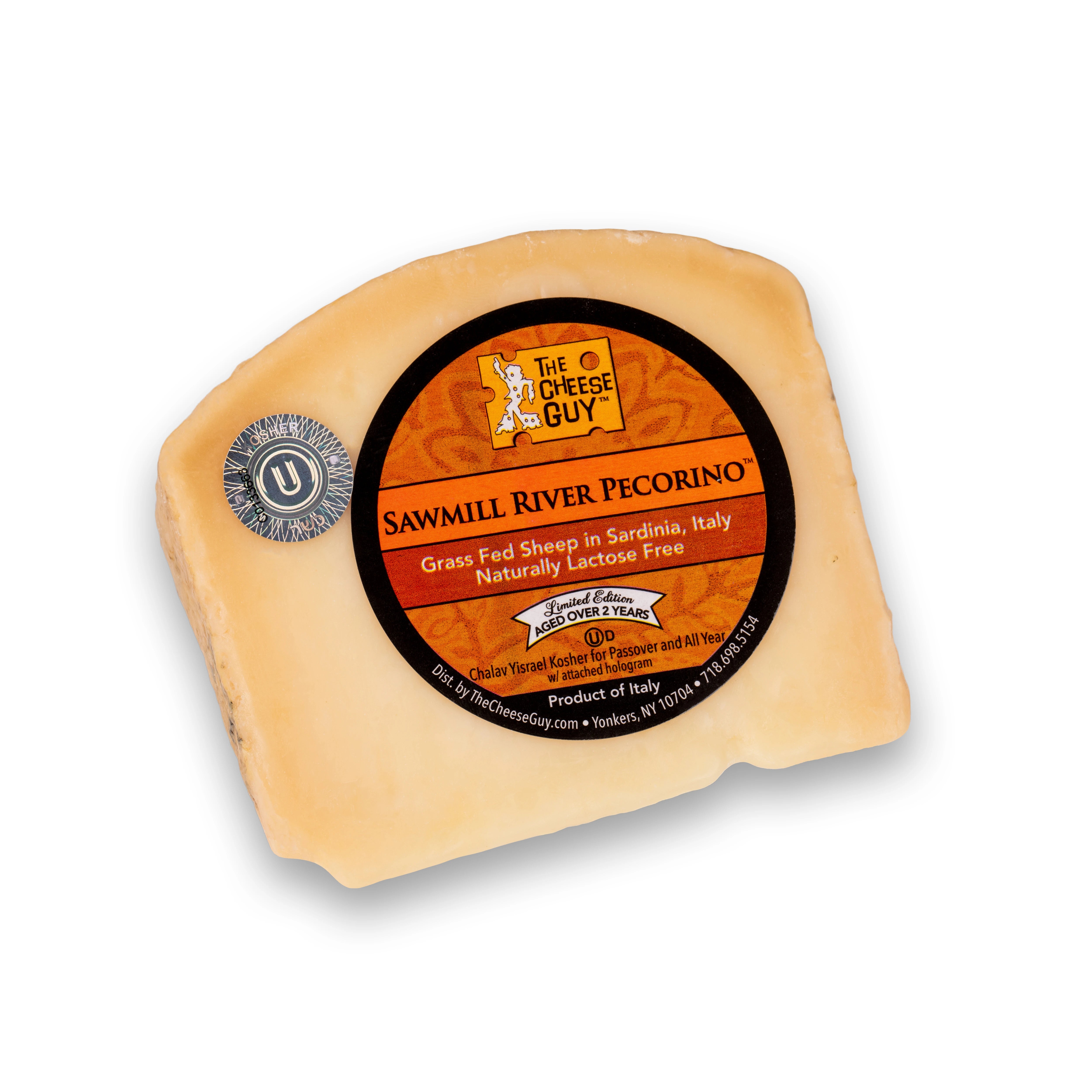 The Cheese Guy Sawmill River PecorinoGrass Fed Sheep in Sardinia, Italy, Lactose Free, Aged Over 2 Years, Chalav Yisrael, Kosher for Passover and  All Year Round